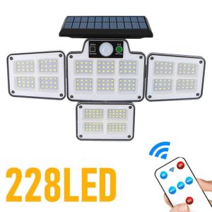 BALISE - BORNE SOLAIRE  228 LEDS intégrés - Applique murale LED solaire avec détecteur de mouvement et télécommande, imperméable, écl