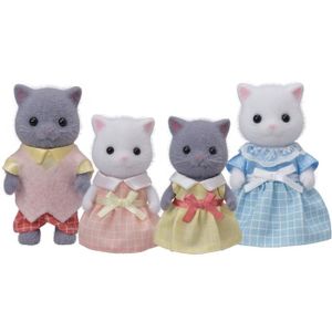FIGURINE - PERSONNAGE SYLVANIAN FAMILIES - Famille chat persan - 4 perso