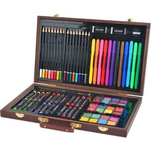 JEU DE COLORIAGE - DESSIN - POCHOIR Mallette crayons coloriage coffret à dessin 81 piè