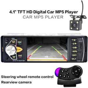 AUTORADIO 12V 4.1 '' HD TFT Bluetooth Car Stereo Auto Radio Voiture MP4 MP5 Player Autoradio avec caméra de recul Télécommande FM / SD / AUX
