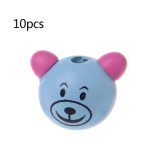 Manyo 10 Pcs Perles De Bois Filetees Bebe Kit Jouet Bois Bebe Anneaux De Dentition Personnalise Attache Sucette Bebe Jouet A Macher Collier Pendentif Accessoires De Bricolage Anneaux De Dentition Bebe