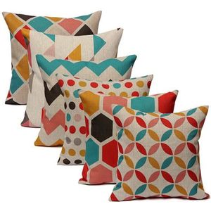 6 housses coussins multicolores cdiscount