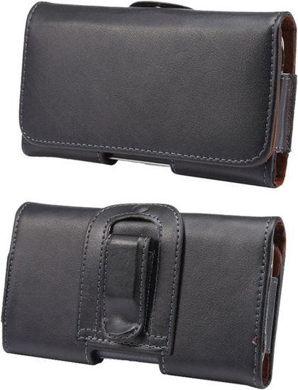 Étui De Ceinture En Cuir Universel MATADOR Pour Smartphone Jusqu'à 6,9" - Poche Velcro Marron