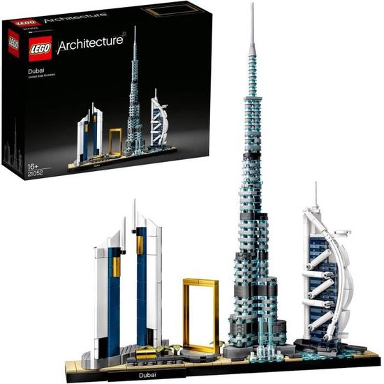 Jeux de construction LEGO Architecture Modèle Dubaï, Skyline Collection, Ensemble de construction à collectionner, 129 p 52796