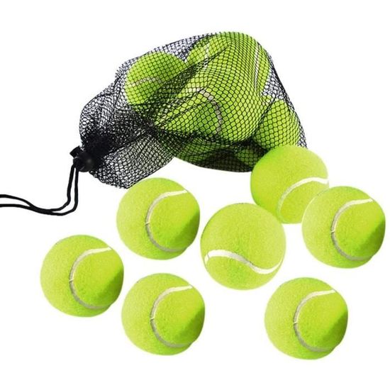 WANDGU Lot De 6 Balles De Tennis En Polyester - Diamètre 6,35 Cm, Pour Chien Et Entraînement, Sac Filet Inclus