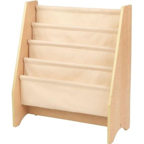 KidKraft 14221 Porte livres en bois et tissu, chambre enfant, meuble de rangement - coloris naturel