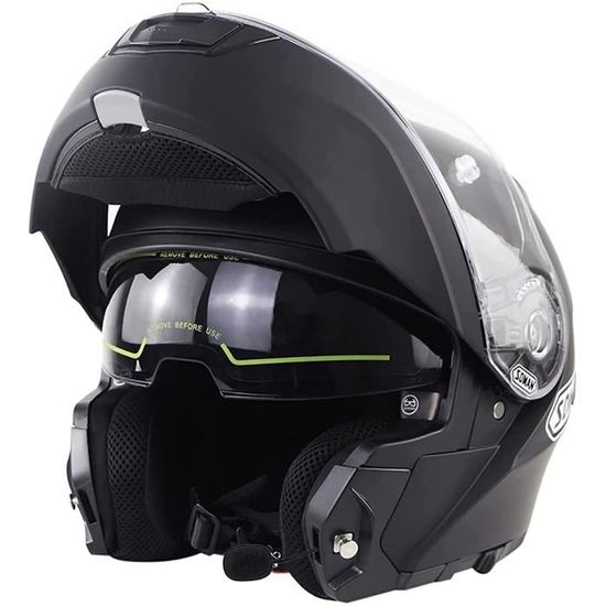 Casque Moto Modulable Bluetooth - Homologué ECE - Double Visière - Bluetooth 5.3 Intégré - Microphone - Taille M à XXL