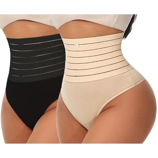 String Gainant Ventre Plat Et Fessier - Taille Haute Invisible - Culotte Sculptante Femme (Polyamide/Élasthanne)