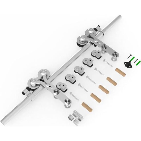 TSMST 6.6ft/200cm Quincaillerie Kit de Rail pour Porte Coulissante avec