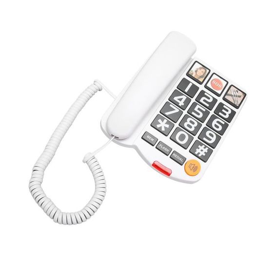 Téléphone fixe pour senior, téléphone sans fil pour senior, téléphone fixe sans fil pour personne âgée