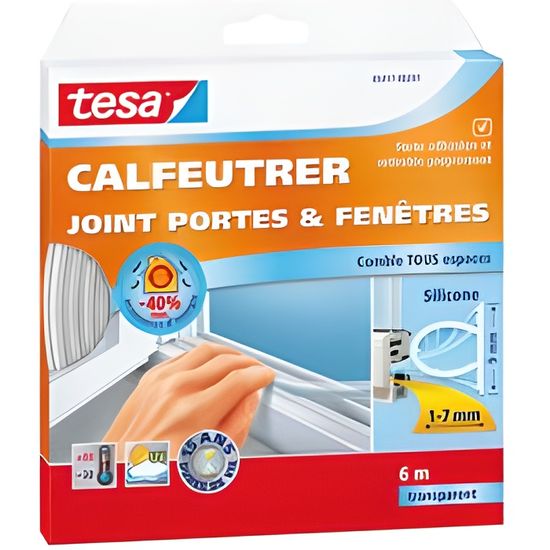 Tesa Joint Portes Et Fenetres Silicone 6 M X 9 Mm X 7 Mm