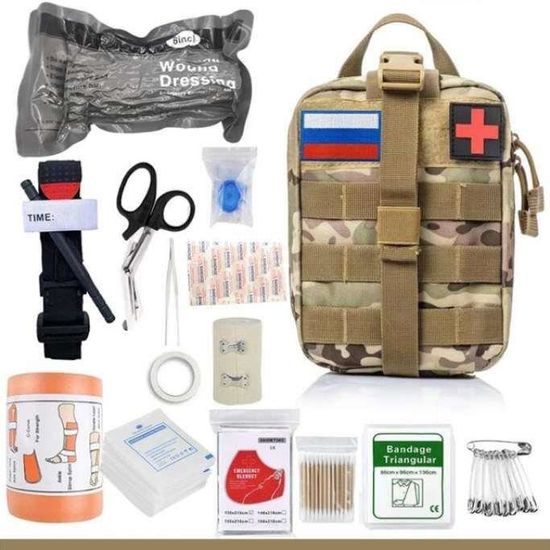 Kit De Survie 250 Pièces - Trousse Premiers Secours Et Équipement D'Évacuation - Randonnée Chasse