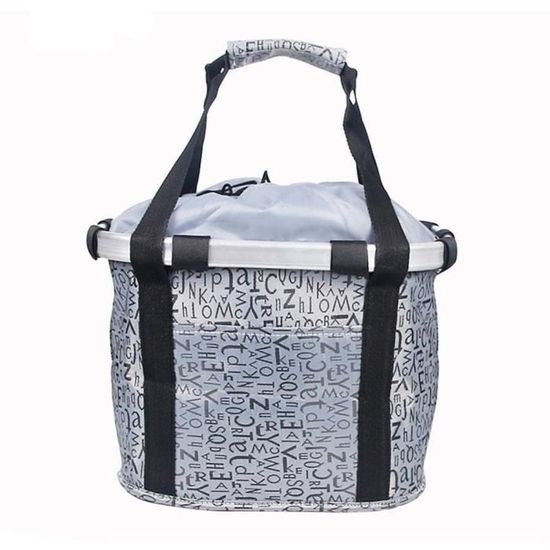 Panier Vélo Avant Pliable + Sacoche - Capacité 60 Kg, Imperméable, Double Cellule