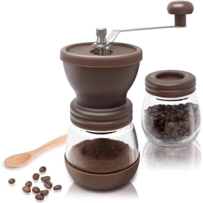 ODWS Moulin à Café Manuel – Broyeur Céramique 8 Degrés | 80g | Café Frais Intense Et Aromatique