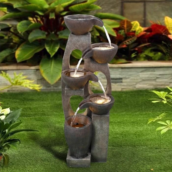 Relaxdays Fontaine Extérieure De Jardin Avec Robinet Et Bac - Décoration Nostalgique Marron Pour Jardin Et Terrasse, 82 X 29 X 33 Cm