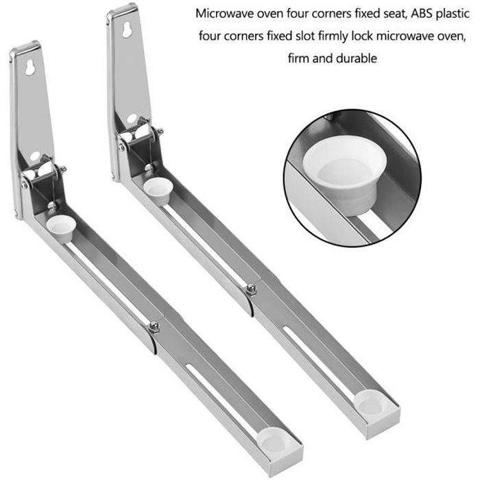 support micro-ondes mural support étagère Inox épaisseur évolutive pliable cuisine Hauteur 20cm
