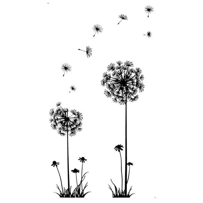 STICKER Noir Creative PVC pissenlit Fleur Plante Arbre Grand amovible Accueil Sticker mural S appshopee®991