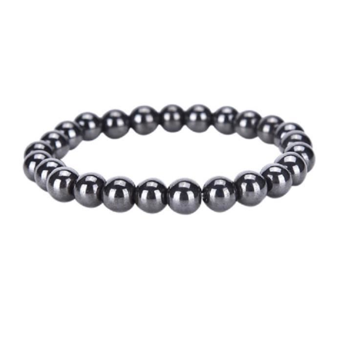 Bracelet en perles noires hématites