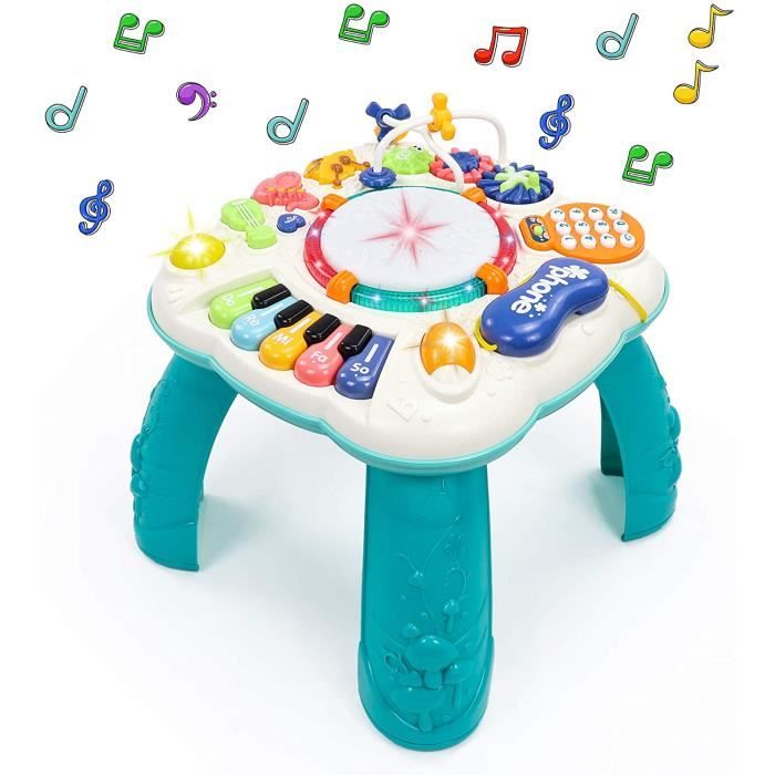 Fajiabao Table Activité Bébé 6 en 1 - Jouet Eveil Table d'Activité Musicale Bebe Table de Jeux Jouet Éducatif Cadeau pour Enfant Fil