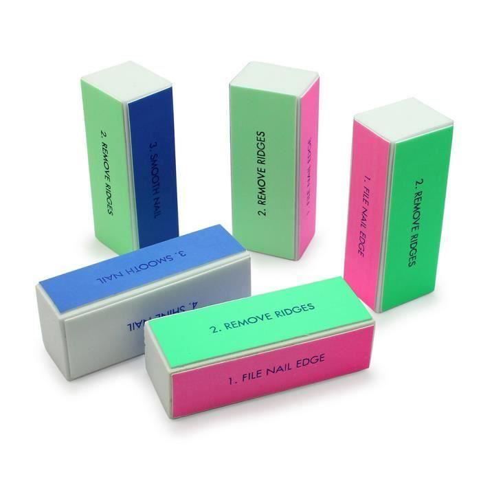 5 pcs nouveau Bloc Polissoir Lime Ongle Ponçage Aanucure art pr beauté Nail