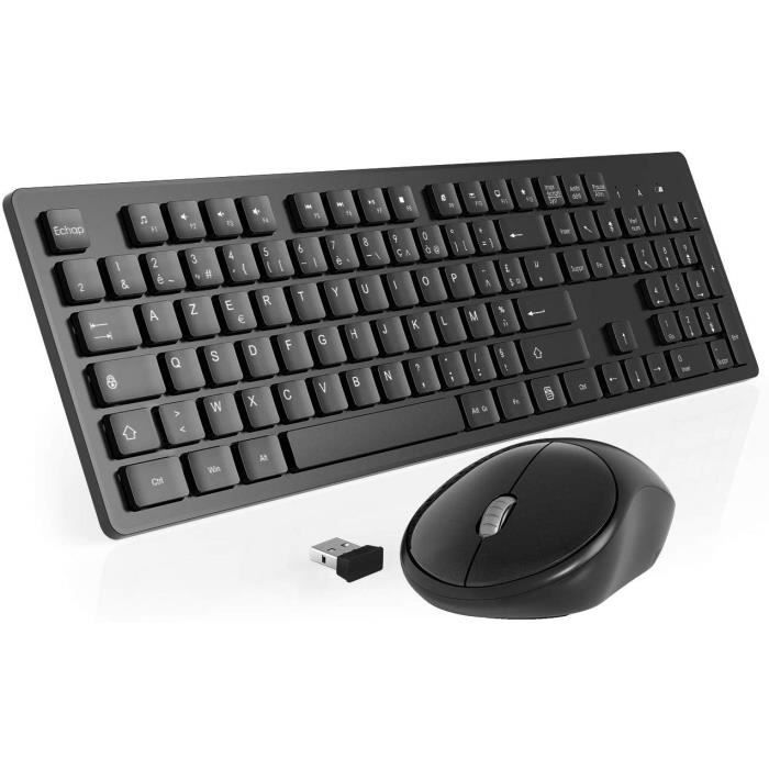Ensembles Clavier et Souris TedGem Clavier Souris sans Fil USB, 2,4Ghz Clavier Souris sans Fil Clavier sans Fil avec Sou 132257