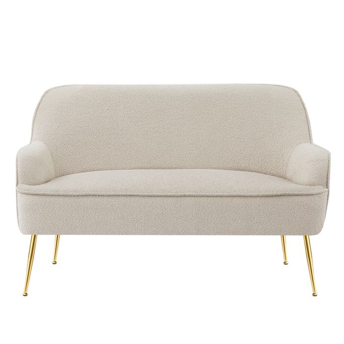 Canapé droit 2 places Beige Tissu Pas cher