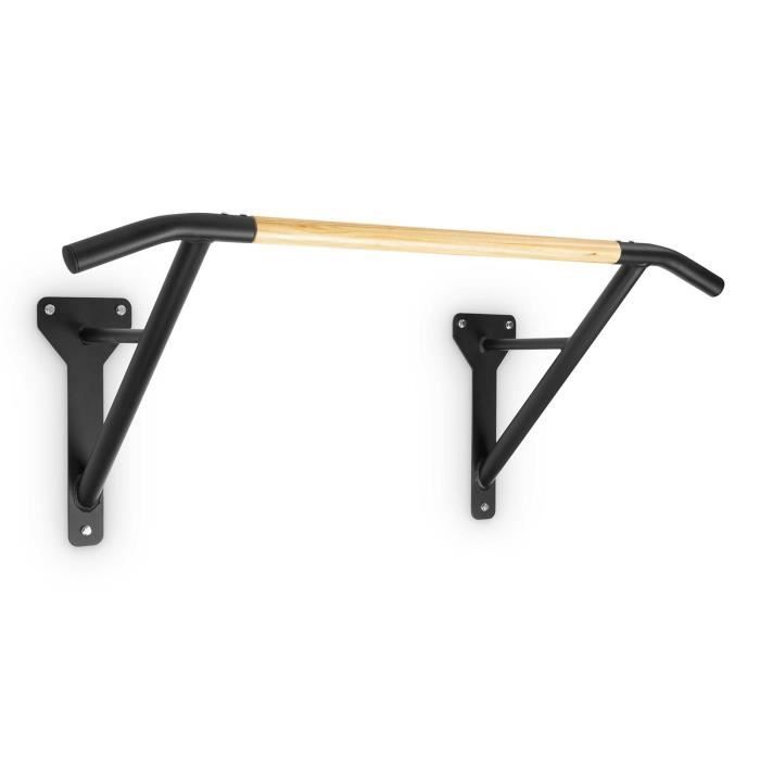 CAPITAL SPORTS Shadow Barre de traction bois massif Ø 38mm - Support mural acier - noir