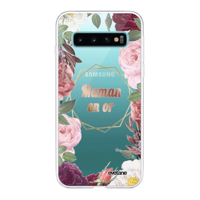 Coque Samsung Galaxy S10 360 intégrale transparente Coeur Maman D'amour Ecriture Tendance Design Evetane.