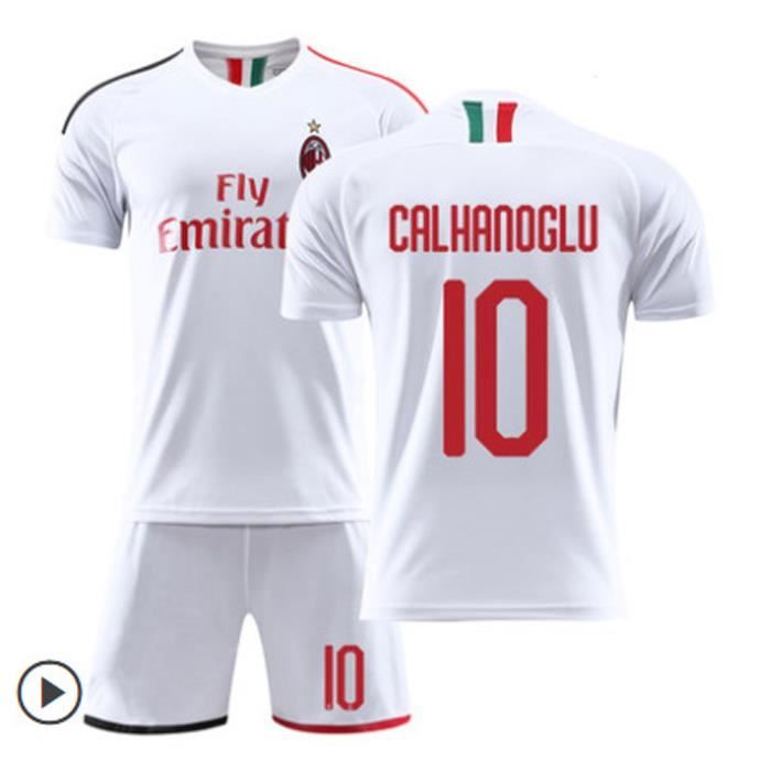 CALHANOGLU NO.10 AC Milan 19-20 à domicile Jersey CA Maillot et Shorts de football Homme-Blanc