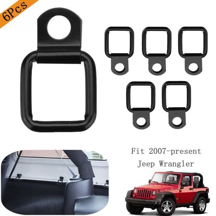 NEUFU 6Pcs Noir D-anneaux D-bagues Cargo Pour Jeep