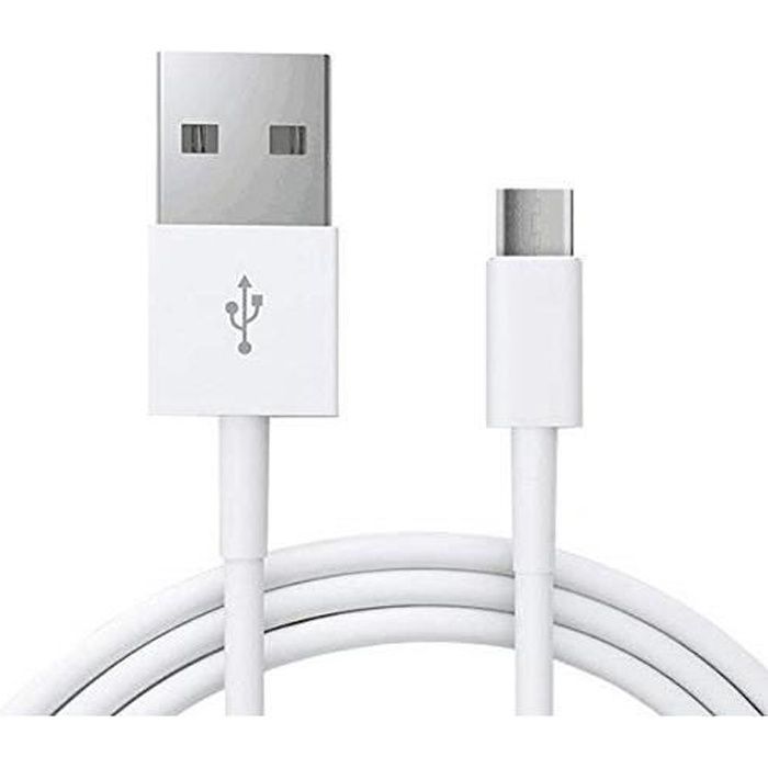 Câble TYPE C , USB C de recharge et de transfert pour Xiaomi MI 10 , Xiaomi MI 10 Pro ( 2 mètres - Blanc )