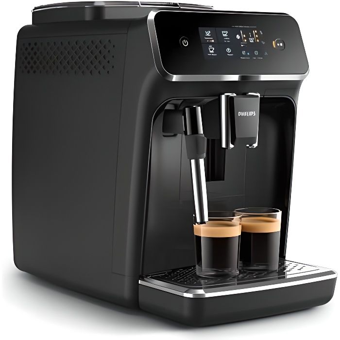 Philips EP2221 - Machine à café expresso avec broyeur - Mousseur à lait - Technologie AquaClean - 15 bars - Noir mat