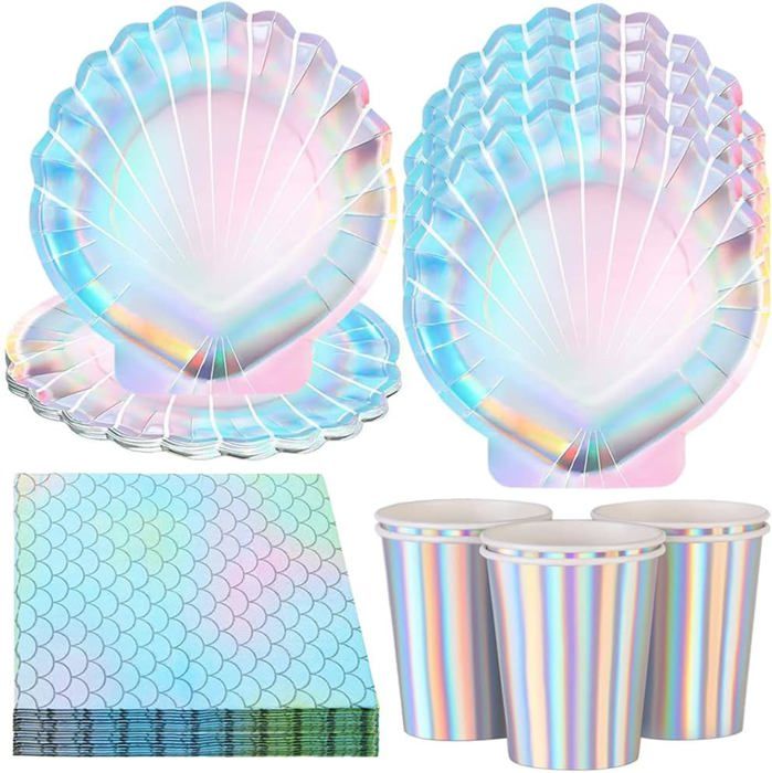 Vaisselle Jetable Thème Requin – 72 Pièces Pour 24 Invités, Assiettes, Gobelets, Serviettes - 9