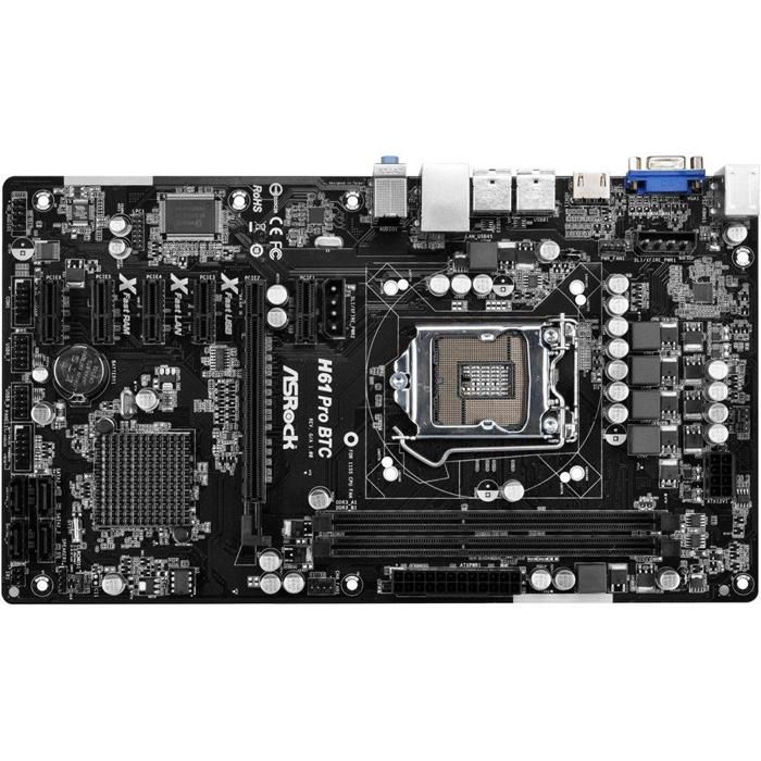 Carte mère ASRock H61 Pro BTC Intel H61 LGA 1155 2xDDR3 16GB ATX - Asrock