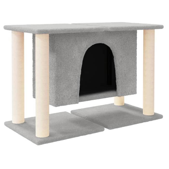 Comparer les prix de Arbre a chat meuble tour grimper jouet grattage grattoir escalade plateforme avec griffoirs en sisal clair 50 cm gris