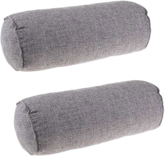 Ensemble de 2 rouleaux de cou avec housse oreiller orthopédique confortable pour la colonne vertébrale et lombaire Ensemble de 2 rouleaux de cou avec housse oreiller orthopédique confortable pour la colonne vertébrale et lombaire