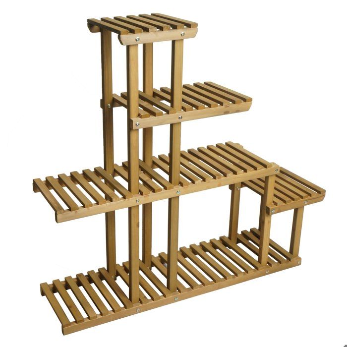 MCW Étagère à plantes MCW-L71 5 étagères 95x105x25cm sapin bois brun