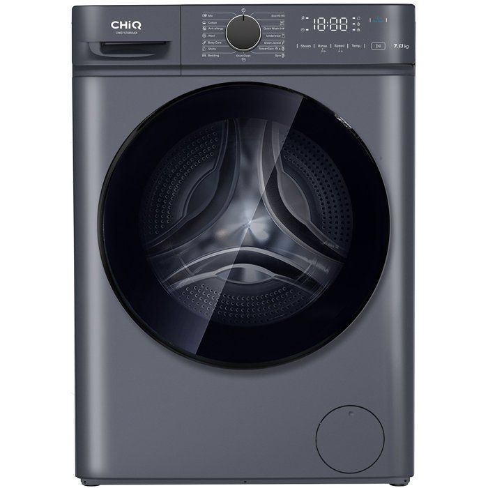 Lave-linge hublot CHiQ 7kg - Profondeur 465cm - Classe A - Moteur BLDC 12 ans - Vapeur - 1200 trs/min - 15 programmes