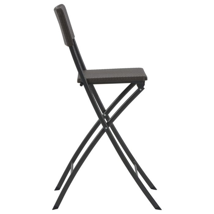 SWEETY Chaise de bar pliable lot de 2 PEHD et acier Aspect de rotin - anticorrosion - 11.7kg CJ2393