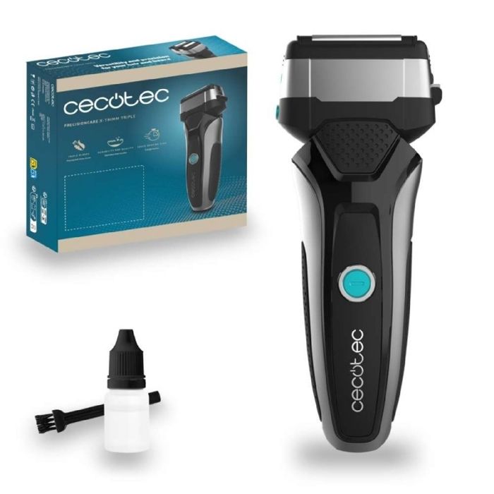 Cecotec Tondeuse à Barbe Sans Fil Rasoir à Lames PrecisionCare X-Trimm Triple 3 Lames en Acier Inoxydable Écran