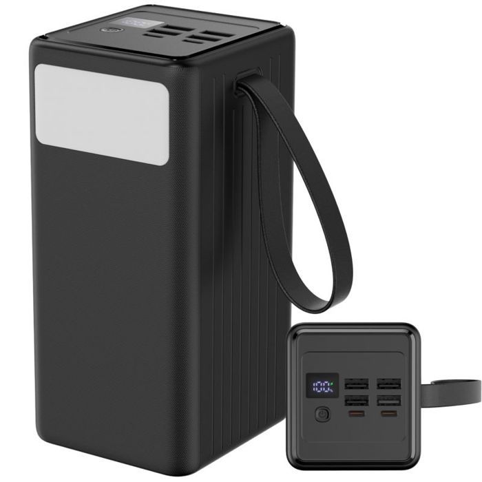 Platinet Batterie externe 60 000 mAh 65 W PD lampe torche câble USB-C 1 m [46260]