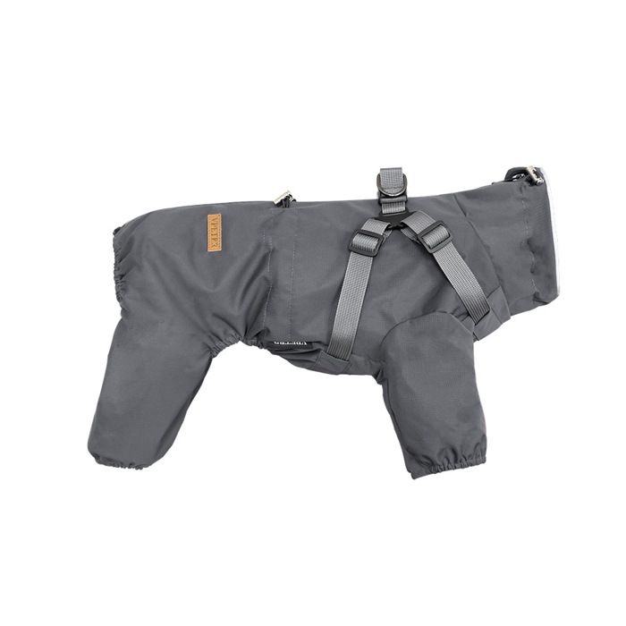 Meilleurs prix pour Imperméable pour chien avec harnais pour petits et moyens chiens imperméable réglable réfléchissant 4 pattes gris taille S
