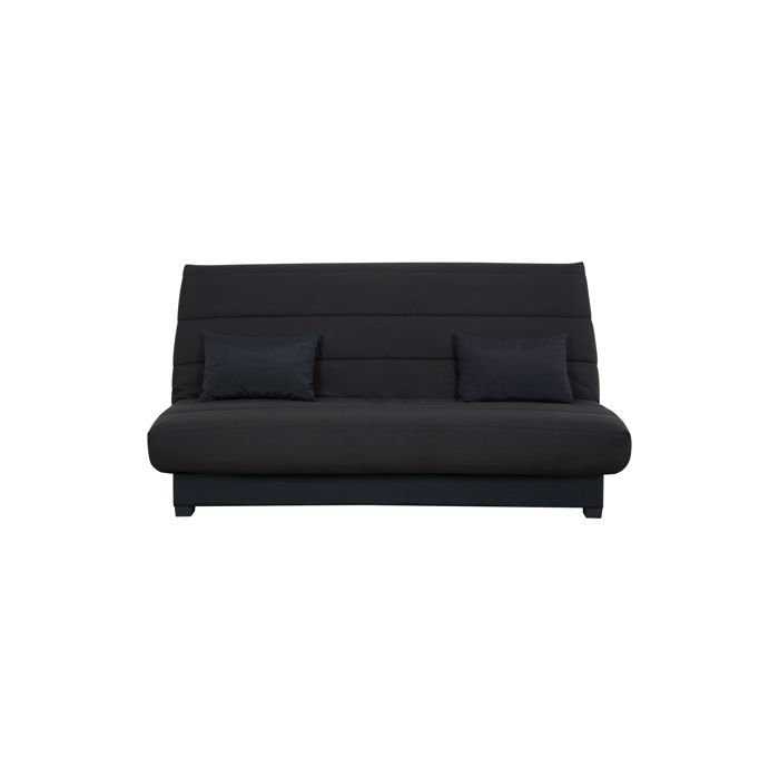 RELAXIMA - Banquette convertible Clic clac OLIVIA couchage 130 x 190 rangement intégré pearl noir