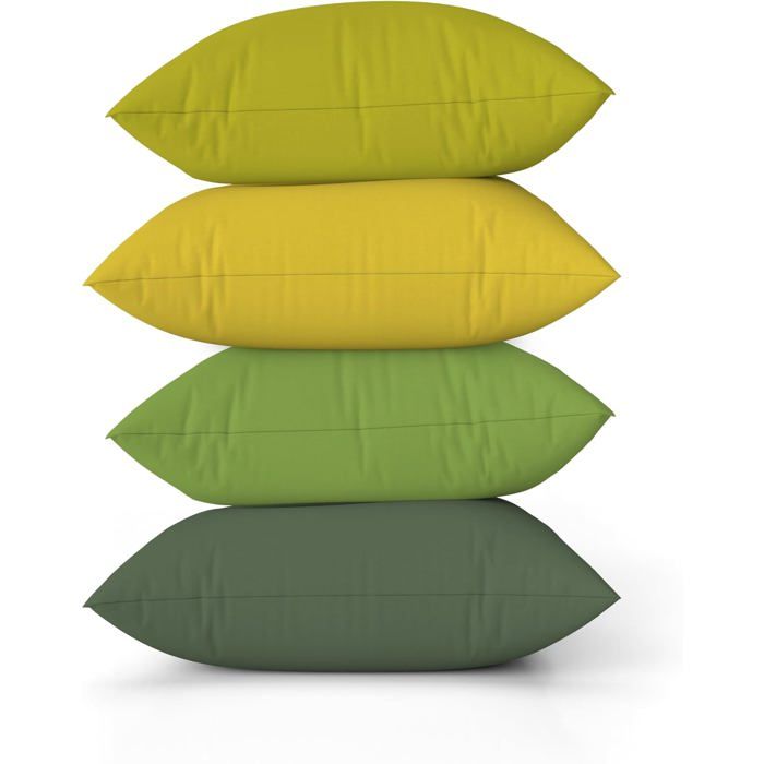 Housses coussin lin lavé 40x40 cm lot de 4 vert clair fermeture éclair invisible fait main salon canapé décoration printanière