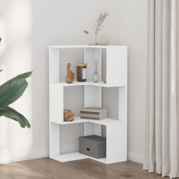 (SOLDES DEC)Bibliothèque - vidaXL - Meuble Étagère - support livres - dangle à 3 niveaux blanc bois dingénierie 01_4503909