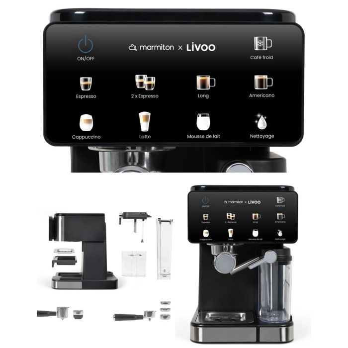 Machine à café expresso multifonction - LIVOO - Multifonction - 20 bars - 1350 W - Compatible capsules Nespresso