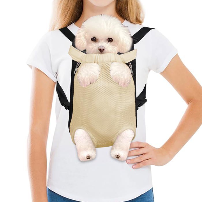 Sac à dos de transport pour animaux - SONGHUI - Modèle réglable - Pattes avant extérieur - Mains libres - Maille respirante
