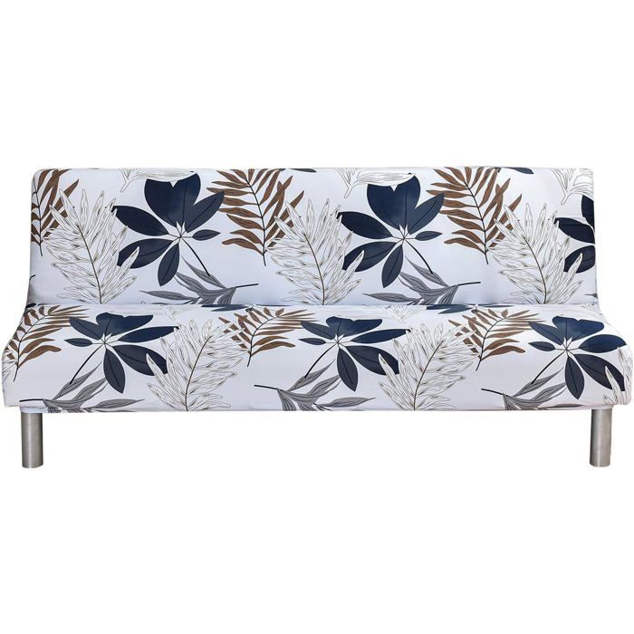 Housse de Canapé sans Accoudoir 3 Places- Housse de Canapé Clic Clac 190x140CM pour Canapé- Extensible Universel Lavable Fleur