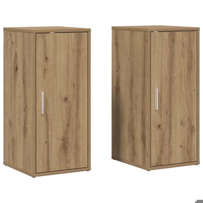 Lot de 2 Armoires à Chaussures - vidaXL - meuble d’entrée - bois dingénierie - chêne artisanal - 32 x 35 x 70 cm - 5 étagères{mvv98