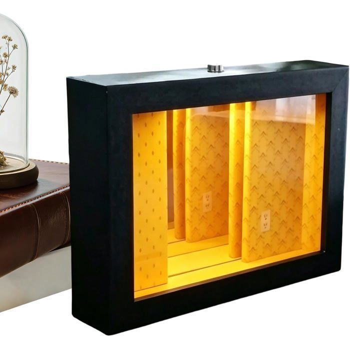 Cadre décoratif de bureau avec miroir abyssal 3D éclairé Lumière artistique LED de cadre pour femme maison salon